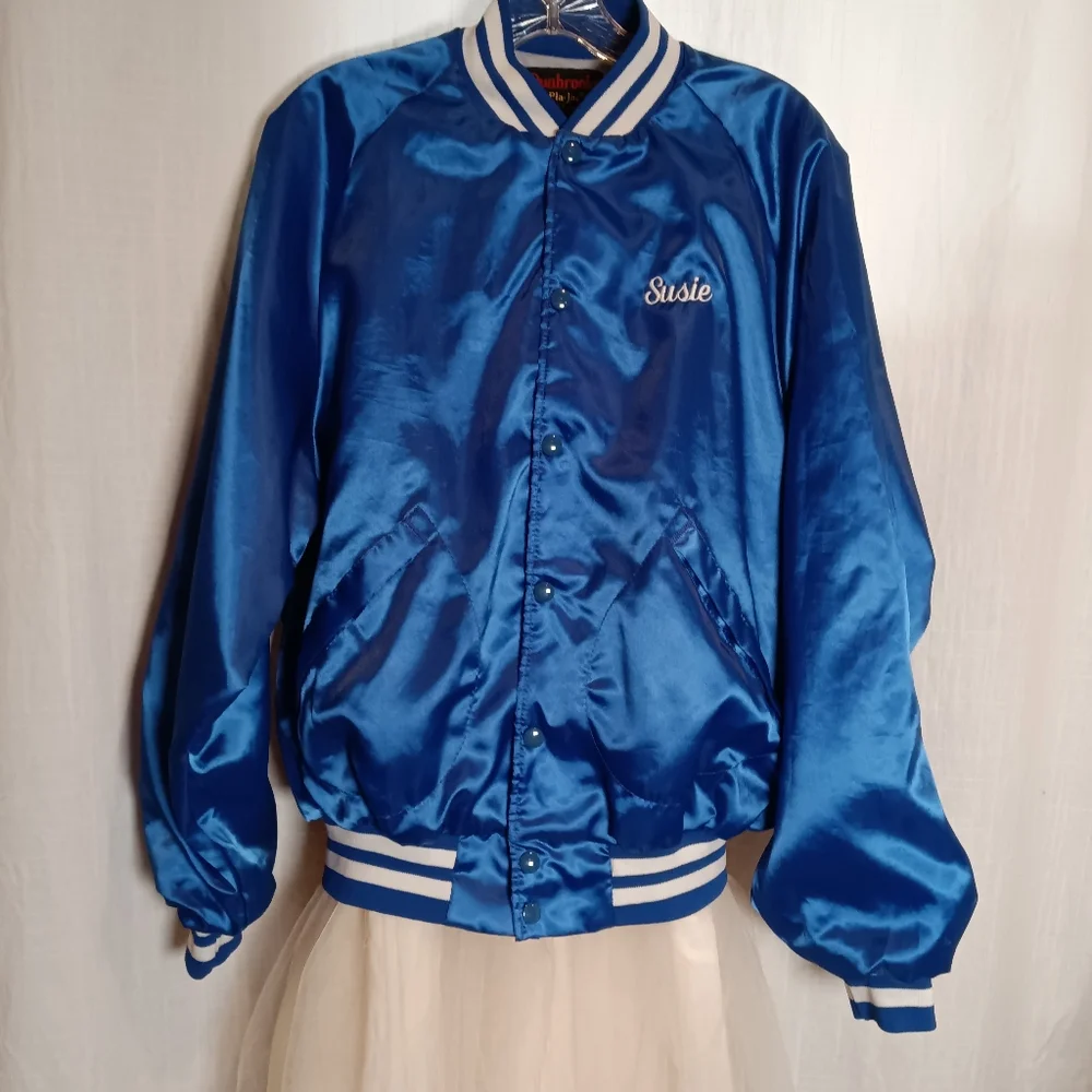 Vintage Dunbrooke Pla-Jac Royal Blue Satin